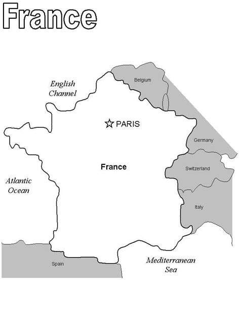 Mapa De Francia Para Colorear Imprimir E Dibujar Coloringonlycom