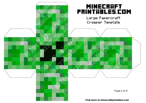 Minecraft Creeper Printable Papercraft Template Printable Templates Free