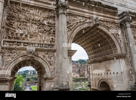 Arch Of Septimius Severus In Rome Stock Photo Alamy