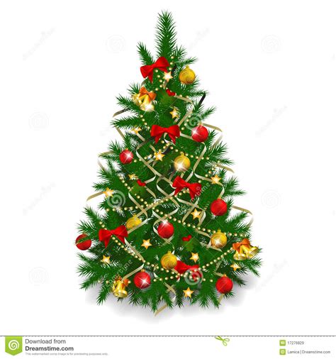 Christmas Tree On White Background Stock Vector Image