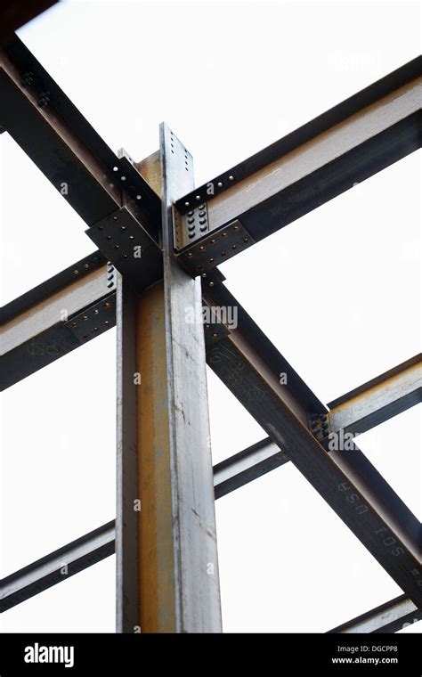 Construction Steel I Beams Connected Stock Photo Alamy