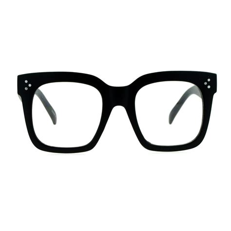 Sa106 Oversize Thick Plastic Nerd Rectangular Horn Rim Horned Clear Lens Glasses Matte Black