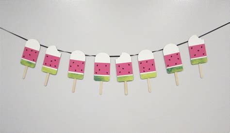 Popsicle Garland Watermelon Popsicle Ice Cream Party Popsicle