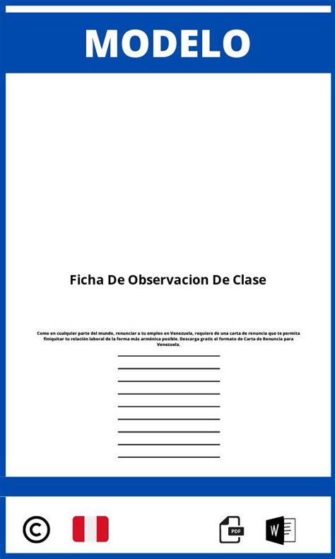 Modelo De Ficha De Observacion De Clase 2024