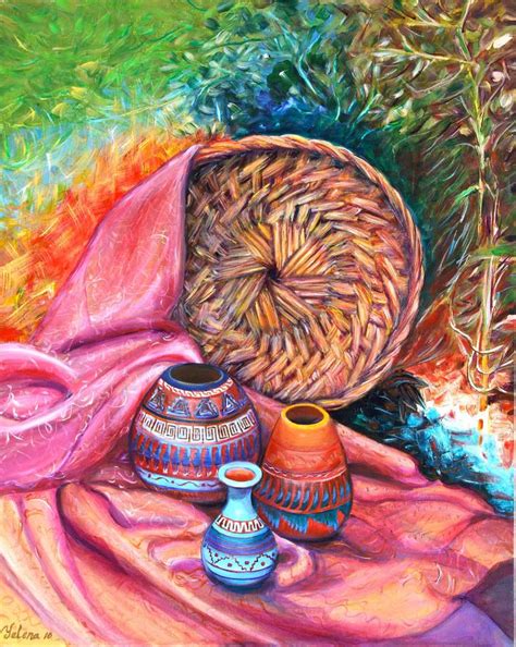 Still Life With Indian Pottery Painting By Yelena Rubin Saatchi Art