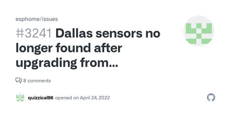 Dallas Sensors No Longer Found After Upgrading From Esphome Version