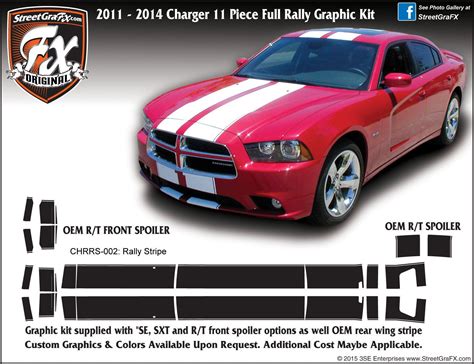 2011 2014 Dodge Charger Rally Stripe Complete Graphic Kit Rally