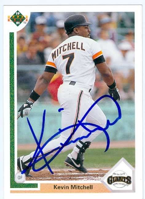 Richardson is a classically trained actor. Kevin Mitchell autographed baseball card (San Francisco Giants) 1991 Upper Deck baseball card #247