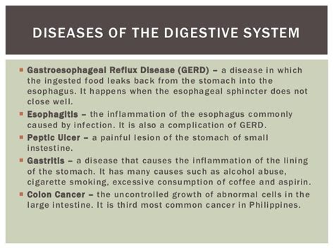 Diseases Involving The Digestive System