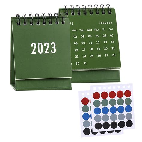 Heiheiup 2pcs Mini Cute Small Desk Calendar August 2022 To December