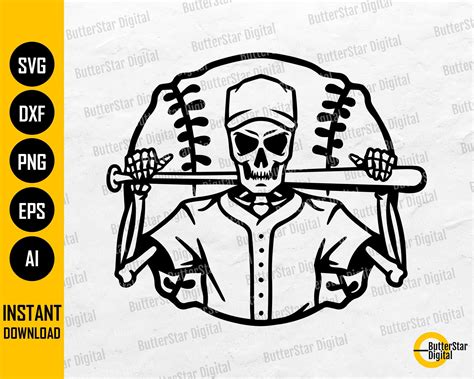 Baseball Skeleton Svg Batter Svg Sports T Shirt Sticker Etsy In 2022