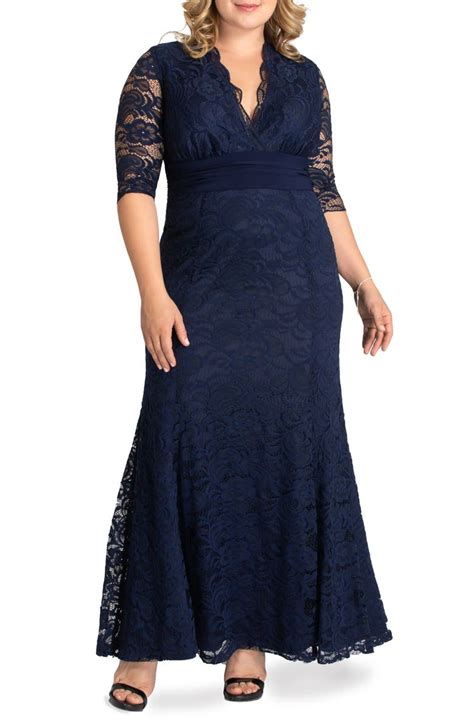 Lace Half Sleeve Vneck Plus Size Mother Of The Bride Dresses 2022
