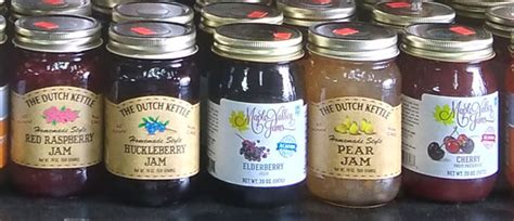 Large Jars Of Jams And Jellies Amish Jam Jelly Honey House