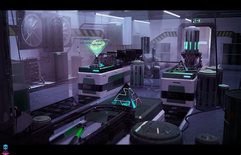 Cyberpunk ± Киберпанк Futuristic Laboratory Scifi Interior