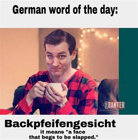German Word Of The Day Backpfeifengesicht It Means A Face That Begs