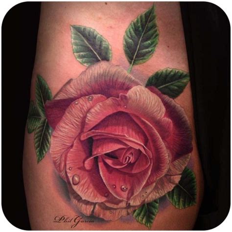 Pink Rose Tattoo Realistic Best Tattoo Ideas Gallery