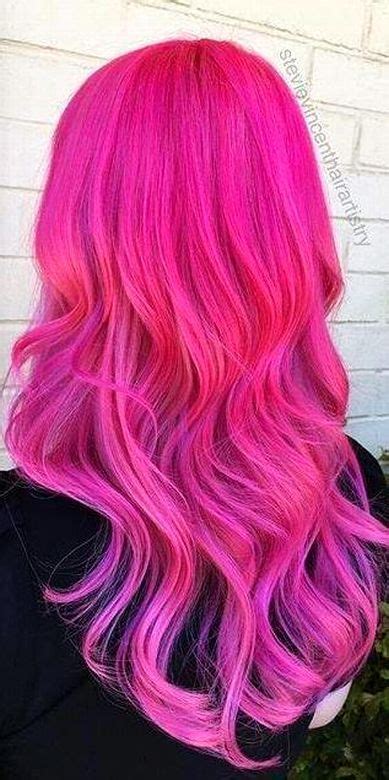 Hot Pink Long Waves Hot Pink Hair Hair Color Pink New Hair Colors