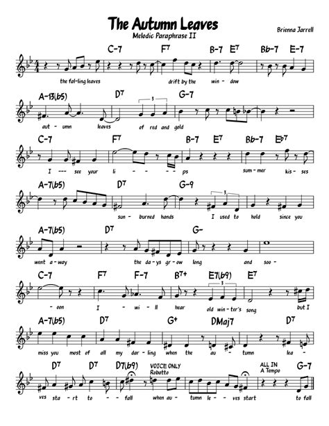 The Autumn Leaves Sheet Music For Piano Download Free In Pdf Or Midi