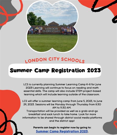 Summer Learning Camp K 8 Registration Now Open London Elementary School