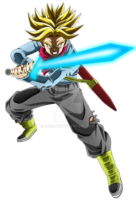 Future Trunks Super Saiyan Rage With Spirit Sword By Aashan Dragon