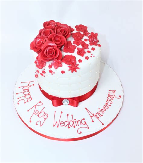 From your shopping list to your doorstep in as little as 2 hours. Ruby Wedding Anniversary Cake! - Celebration Cakes