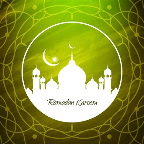 Green Ramadan Kareem Background Design Vector Free Download
