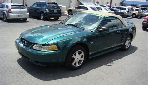 2000 Amazon Green Metallic Ford Mustang V6 Convertible #57877275