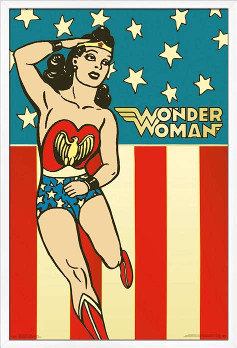 Dc Comics Wonder Woman Vintage Wall Poster X Framed
