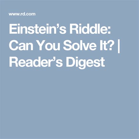 Only 2 Percent Of People Can Solve Einsteins Riddle—can You Riddles