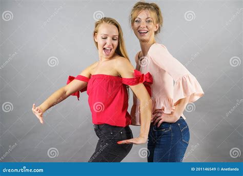 Two Women Fooling Around Stock Image Image Of Smile 201146549