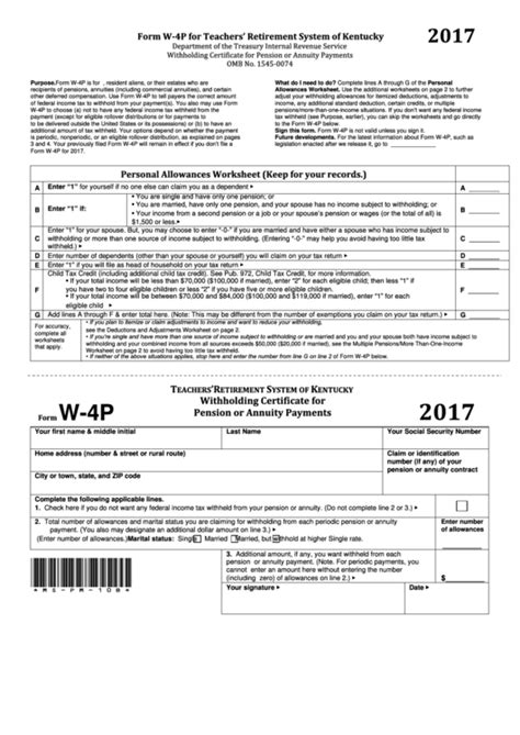 Federal Income Tax Withholding Form W 4p