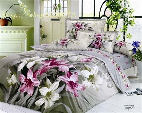 Grey Floral Flower Bedding Comforter Set Sets For King Queen Size