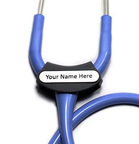 Stethoscope Name Tag Id Personalized Littmann Compatible Black Free