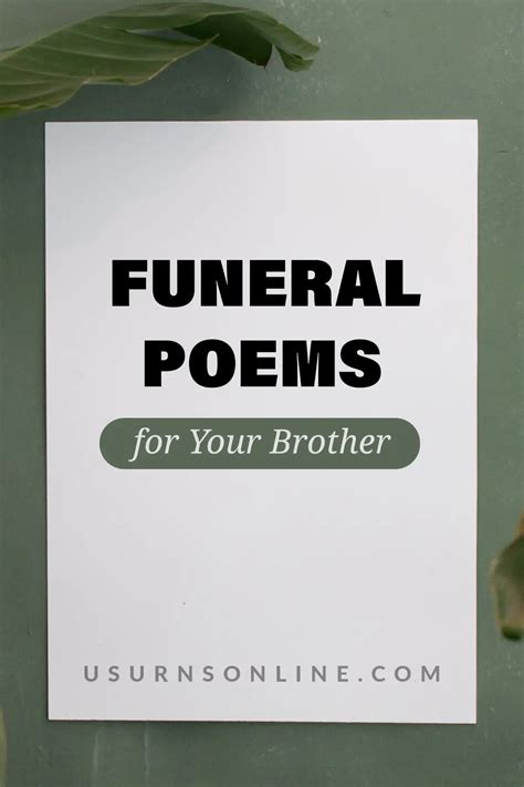 40 Best Funeral Poems For Your Brother In Loving Memory Urns Online