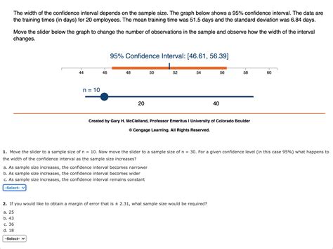 Solved The Width Of The Confidence Interval Depends On The Sample