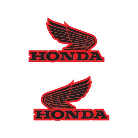 Printed Vinyl Pair Of Honda Wings Logo Stickers Factory