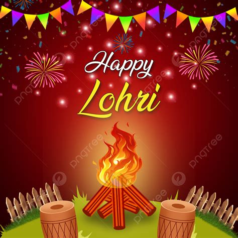 Happy Lohri Vector Graphic Card Template Download On Pngtree