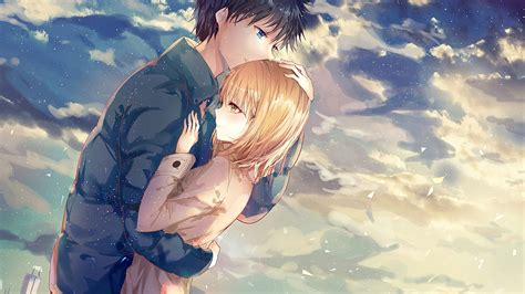 See more ideas about anime, anime couples, couple wallpaper. Download 3840x2160 Anime Couple, Hug, Romance, Clouds ...