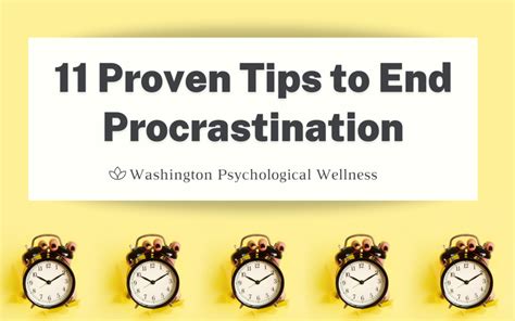 Tips To Stop Procrastination Washington Psychological Wellness