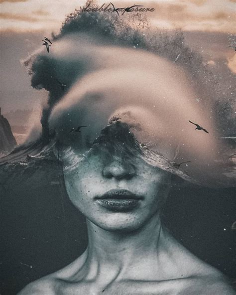 Double Exposure Abstract Art Effect Creative Concept Artistic Face