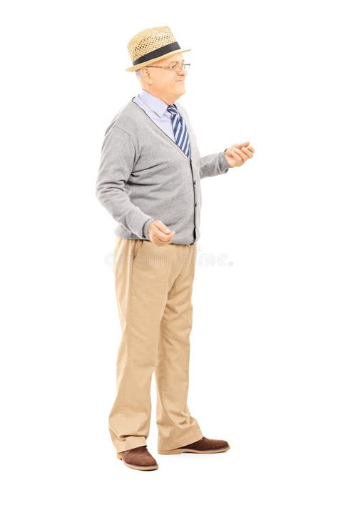 Full Length Portrait Of Senior Man Standing Stock Image Image Of
