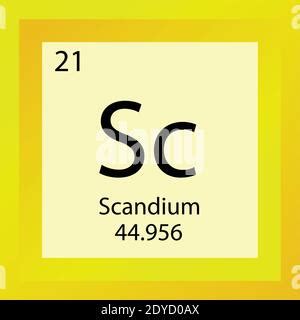 Sc Scandium Chemical Element Periodic Table Single Vector Illustration Colorful Icon With