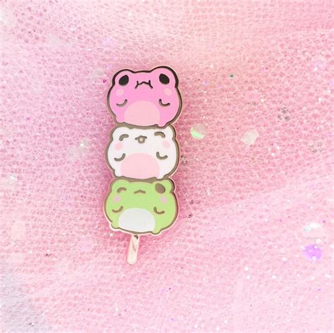 Frog Dango Hard Enamel Pin Cute Kawaii Japanese Food Etsy