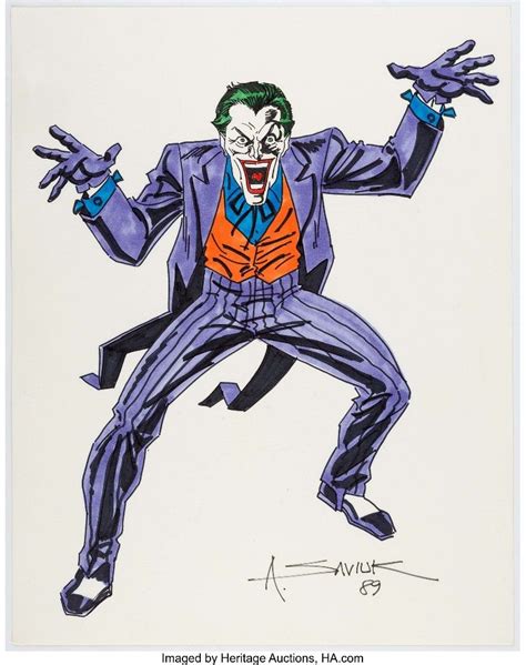 Alex Saviuk The Joker Original Art 1989 Joker 1989 Dc Comics