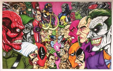 Marvel Vs Dc Villains 11x17 Fine Art Print Etsy