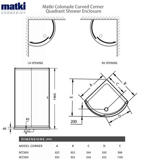 Matki Colonade Curved Corner Shower Quadrant Uk Bathrooms
