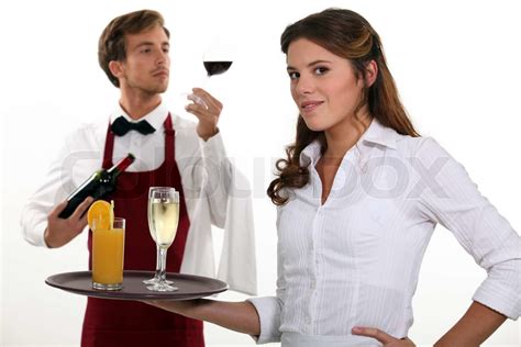 Wine Waiter And Waitress Stock Image Colourbox