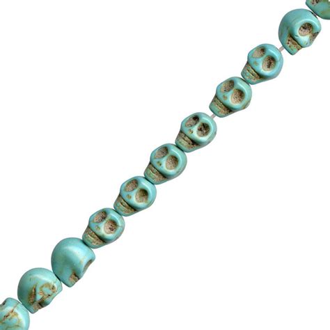 Dyed Magnesite Gemstone Beads Skull X Mm Jewelry Turquoise