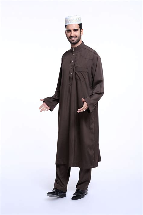 men muslim fashion kaftan long sleeve robe arab loose abaya galabia dress thobe ebay