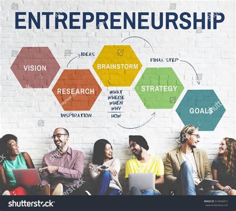 Entrepreneurship Strategy Business Plan Brainstorming Graphic Stock